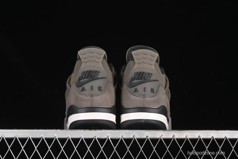 Nike Air Jordan 4 Retro Sneakers in Cave Stone Brown Suede with Black Mesh - FV5029-200