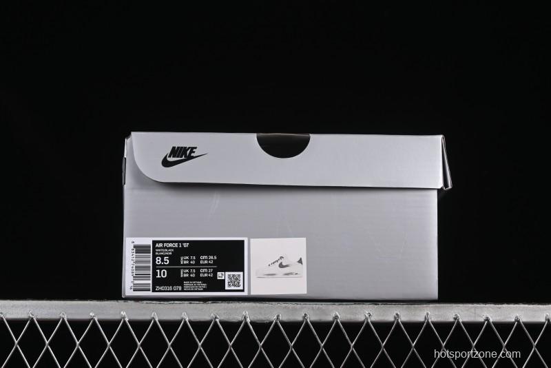 Nike Air Force 1 '07 Low Casual Sneakers in White-Black Gradient with Full-Length Air Cushion - ZH0316-078