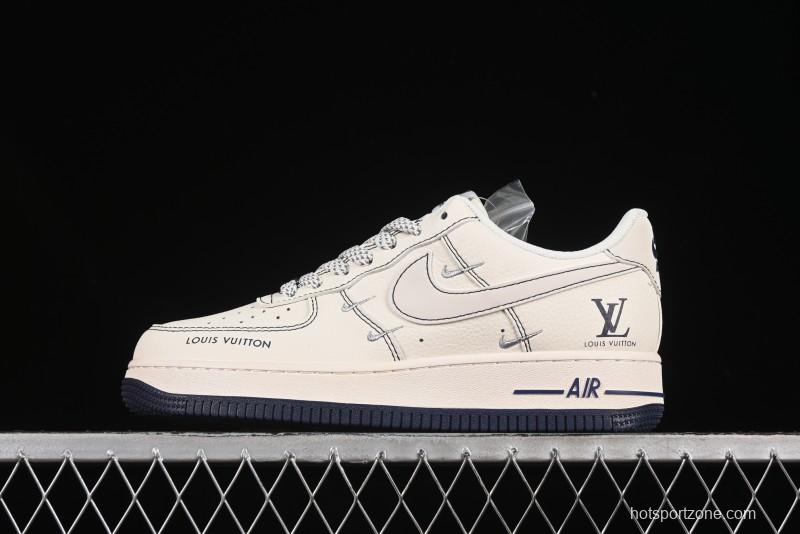 Nike Air Force 1 '07 Low LV Collaboration Black Swoosh Logo Casual Sneakers - XX3168-160