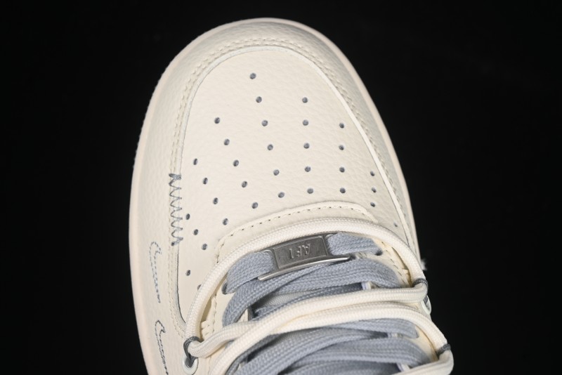 Nike Air Force 1 '07 Low Stussy Collaboration Grey Diamond Lace-Up Casual Sneakers - DM6868-072