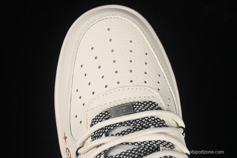 Nike Air Force 1 '07 Low LV Collaboration Blue Swoosh Drawstring Casual Sneakers - DM6868-061