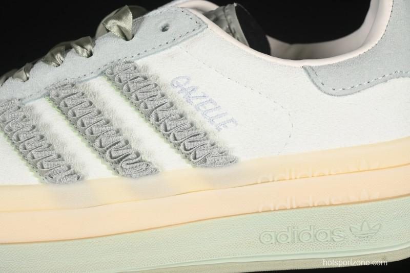 Adidas Originals Gazelle Bold JR8373 Collaboration Low-Top Sneakers with Thick Sole for Slip Resistance and Durability - JR8373