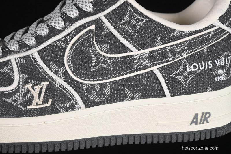 Nike Air Force 1'07 Low LV Collaboration Black Denim Casual Sneakers - SC9207-530