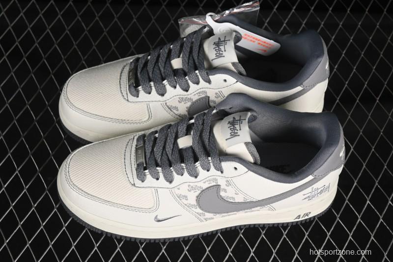 Nike Air Force 1'07 Low Stussy Collaboration Woven Fabric Low-Top Casual Sneakers - BZ6808-101