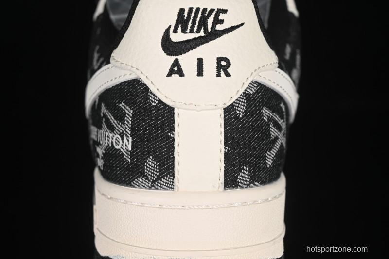 Nike Air Force 1 '07 Low LV Collaboration Double Print Denim Casual Sneakers - YX5066-317