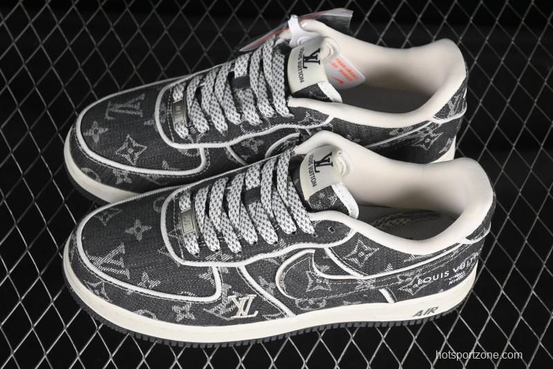 Nike Air Force 1'07 Low LV Collaboration Black Denim Casual Sneakers - SC9207-530