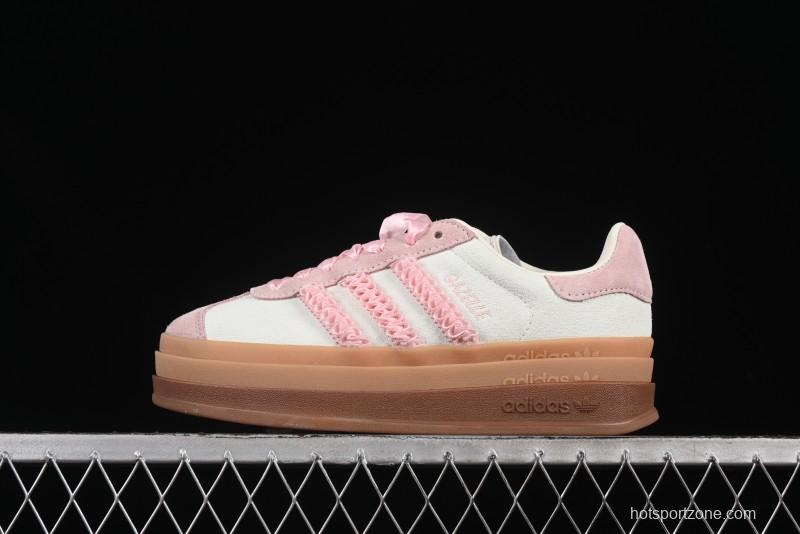 Adidas Originals Gazelle Bold JR8374 Collaboration Low-Top Sneakers with Thick Sole for Slip Resistance and Durability - JR8374