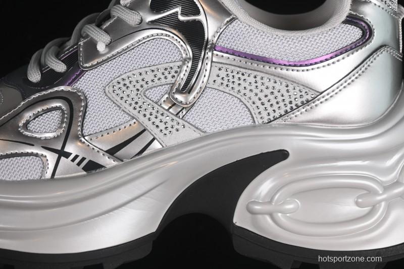 GG-CC 25ss New Platform Chunky Sneakers with 7CM Height Increase and Irregular Design - 668-2 Black