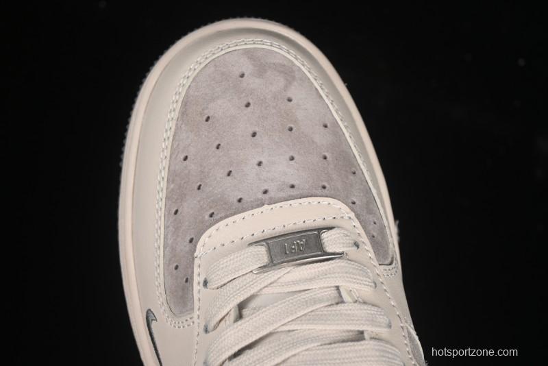 Nike Air Force 1 '07 Low Stussy Collaboration Pig Grey Swoosh Grey Sole Casual Sneakers - XX3168-126