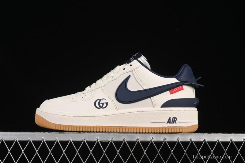 Nike Air Force 1 '07 Low Gucci Collaboration Large Swoosh Gum Sole Casual Sneakers - XS3464-576