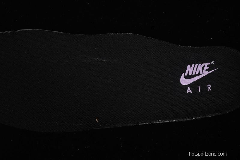 Nike Air Force 1'07 Low Casual Sneakers in Black with Purple Swoosh - HQ2037-001