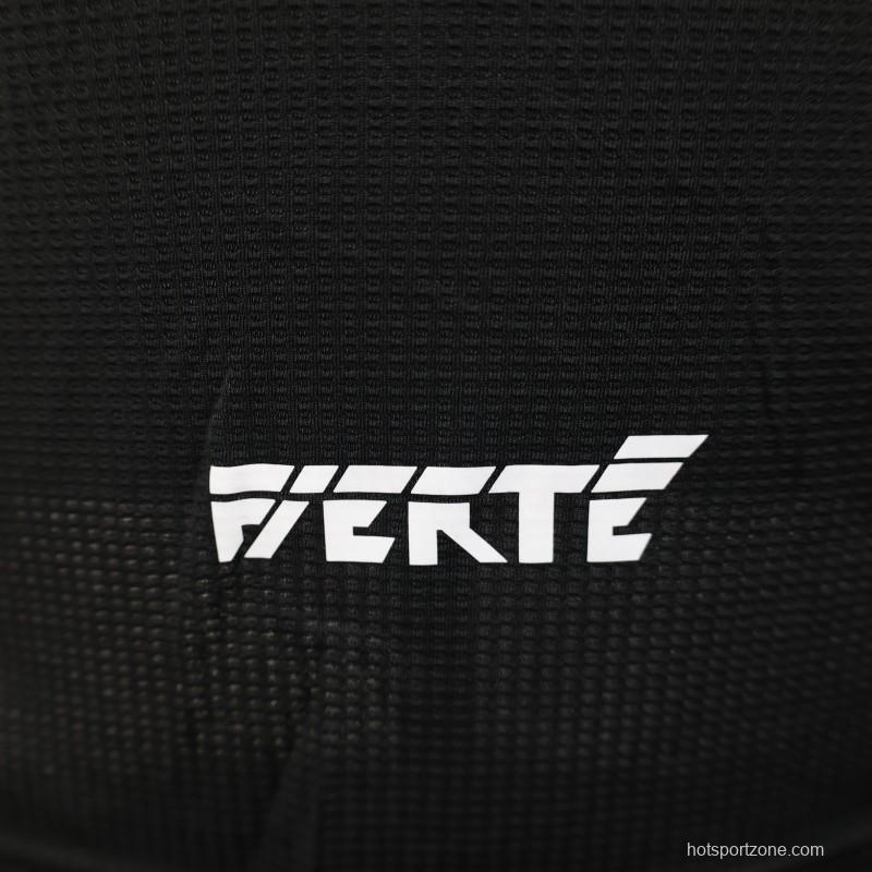 Player Version 2025 Algeria Black with White Arabic Sponsor Jersey