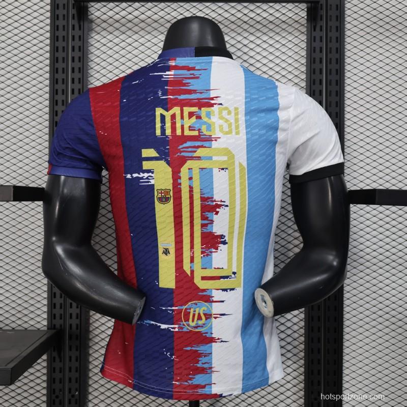 Player Version 25/26 Barcelona x Argentina Combined Messi Jersey