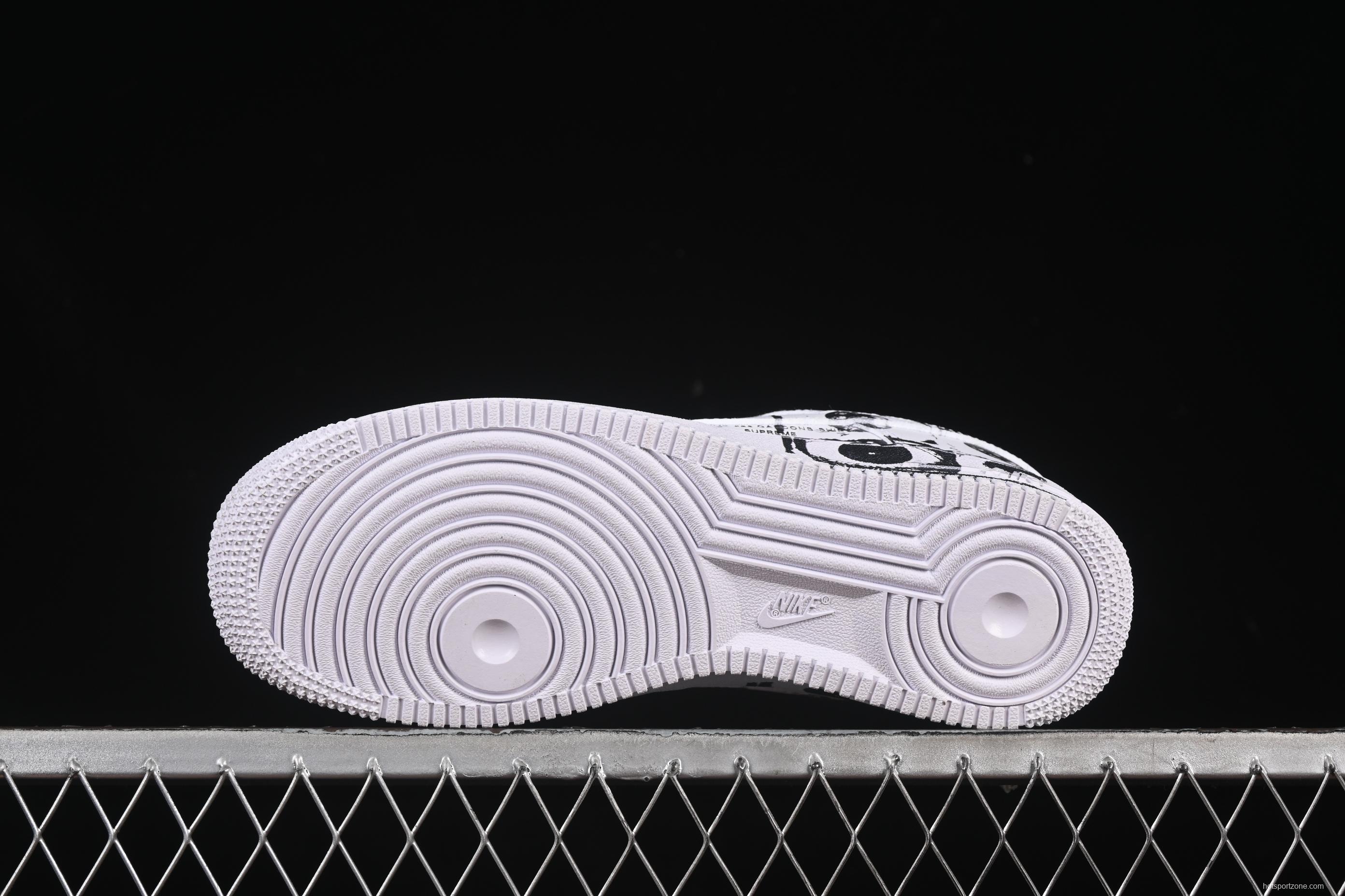 Nike Air Force 1 Low '07 Comme des Garcons Shirt Supreme Collaboration Casual Sneakers - 923044-100