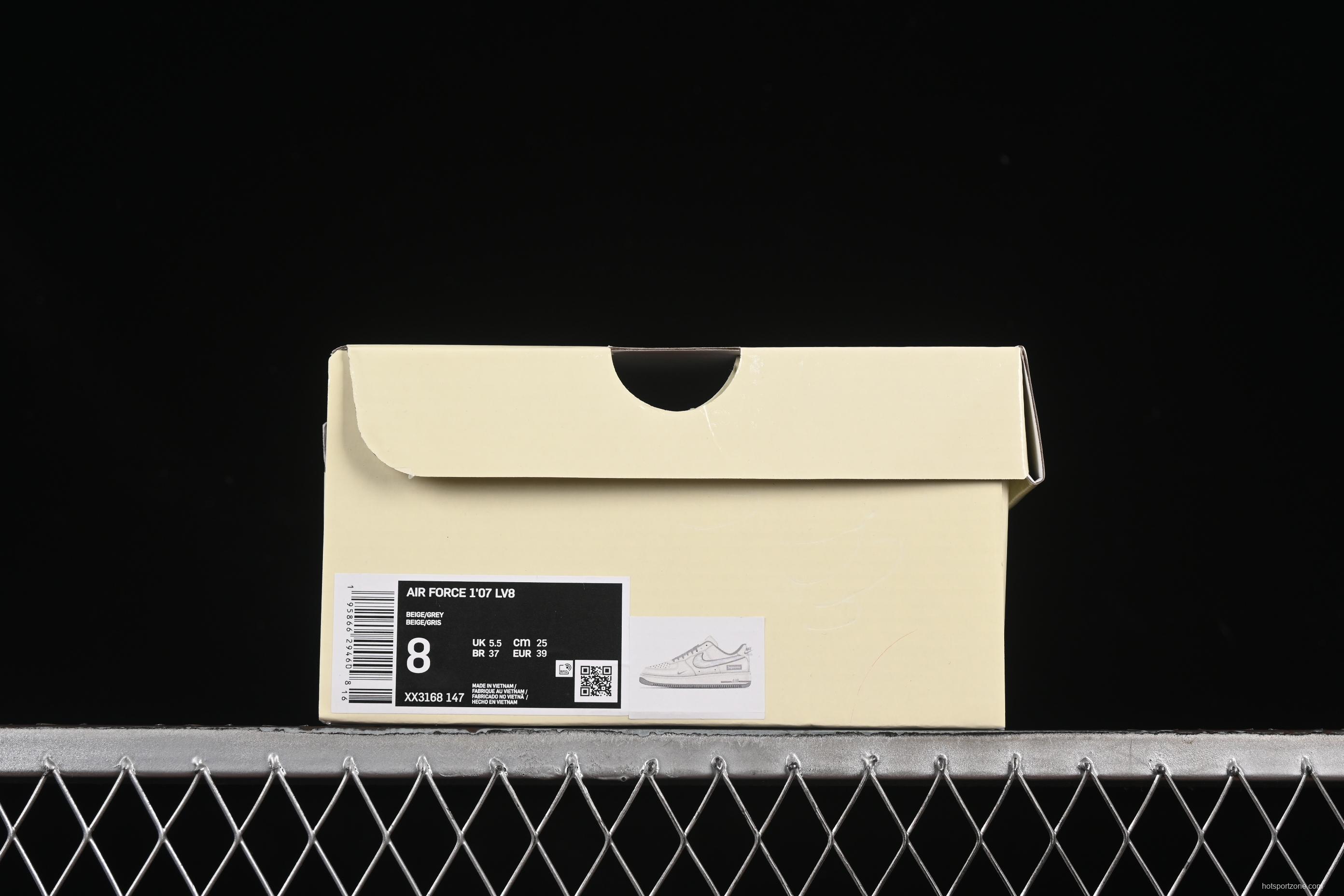 Nike Air Force 1 '07 Low Supreme Collaboration Beige Multi-Swoosh Casual Sneakers - XX3168-147