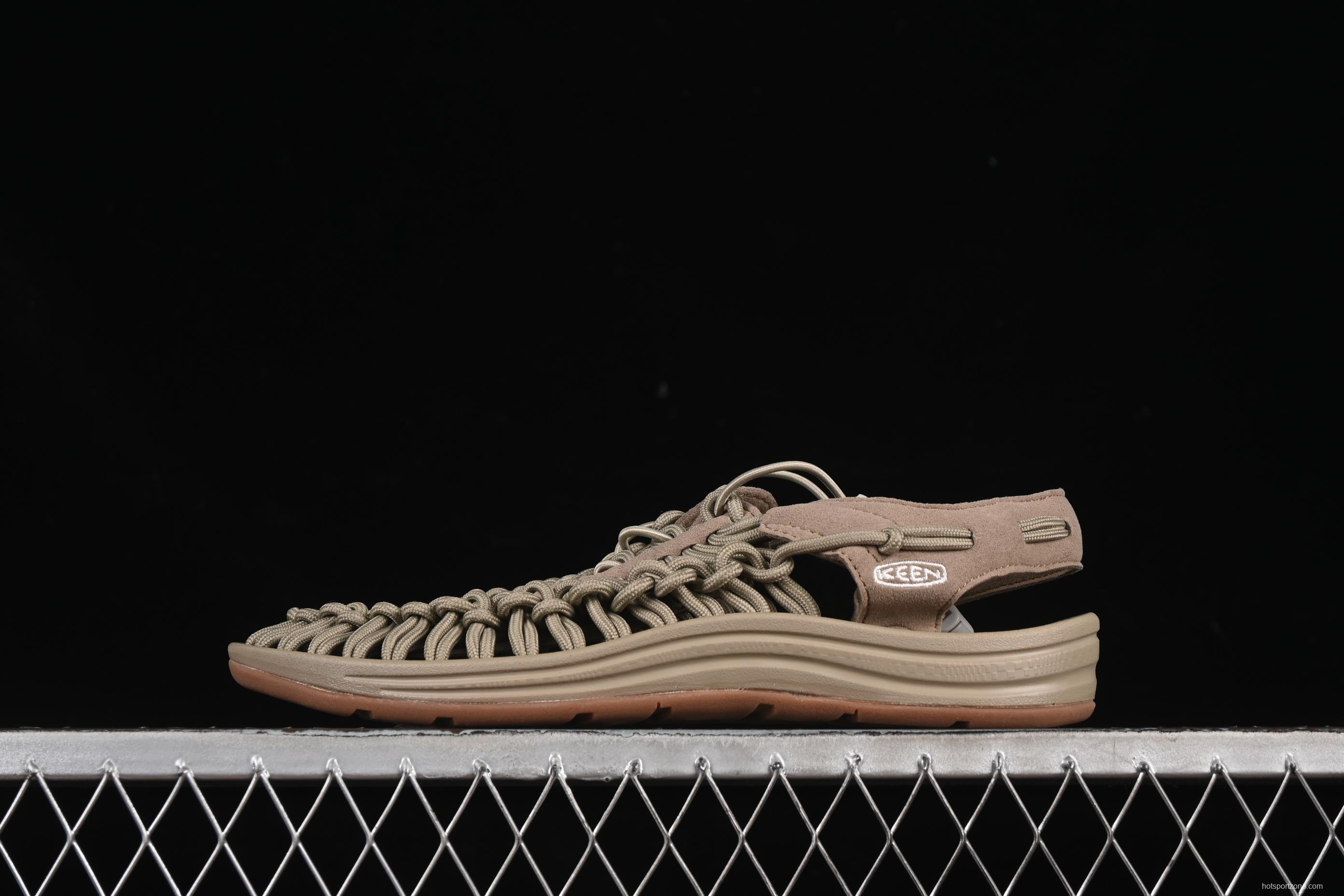 Keen Uneek Flat-M Woven Elastic Strap Outdoor Water Sports Sandals - 1025169 CORNSTALK