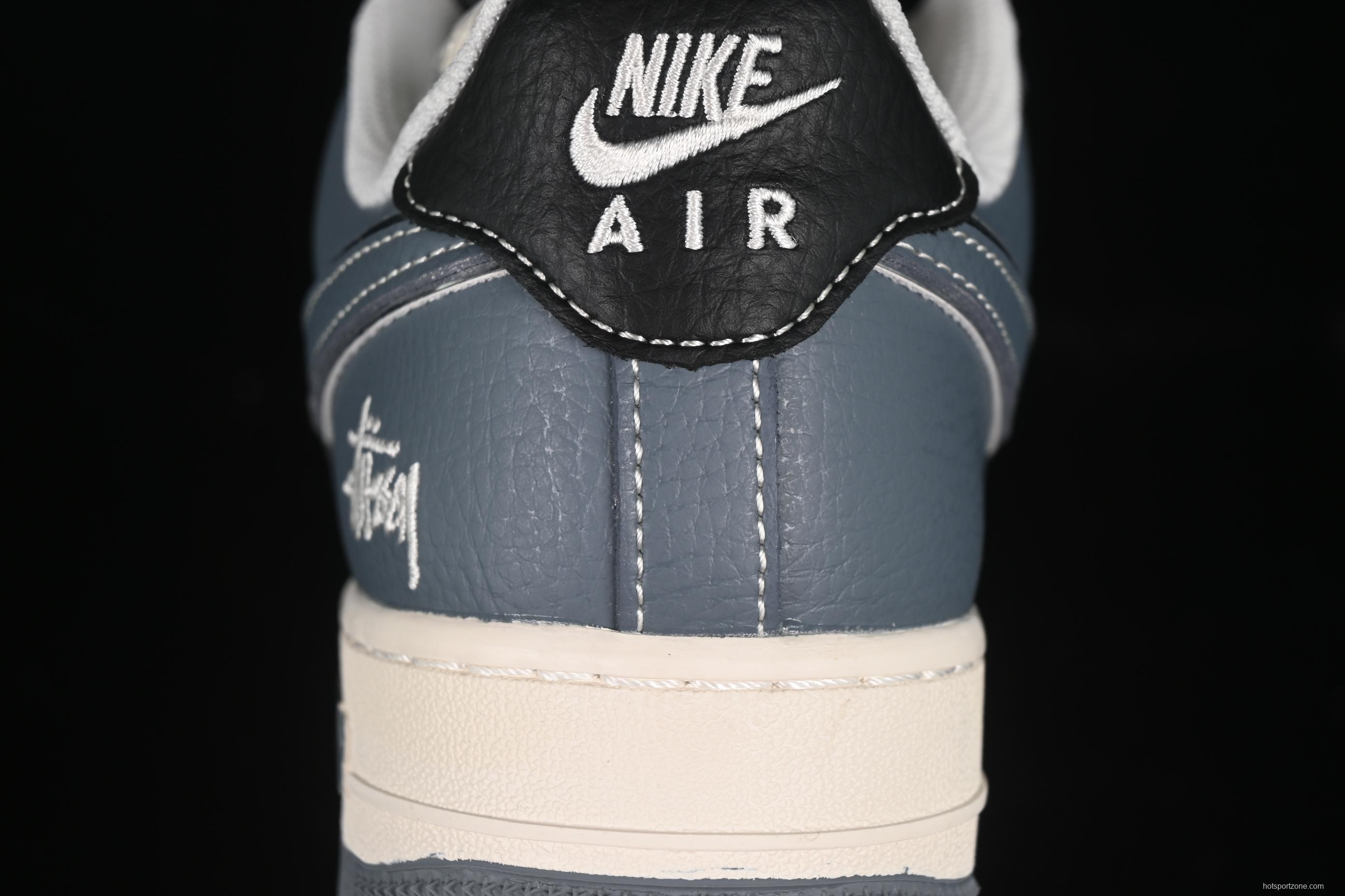 Nike Air Force 1 '07 Low Stussy Collaboration Grey Black Tail Low-Top Casual Sneakers - XS1958-553
