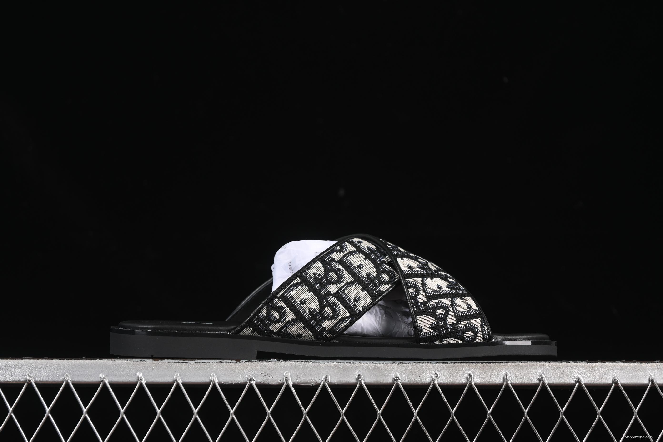 Dior Alias Oblique Summer Men's Slip-On Loafers with Cross Strap Design - 3SA126ZSA