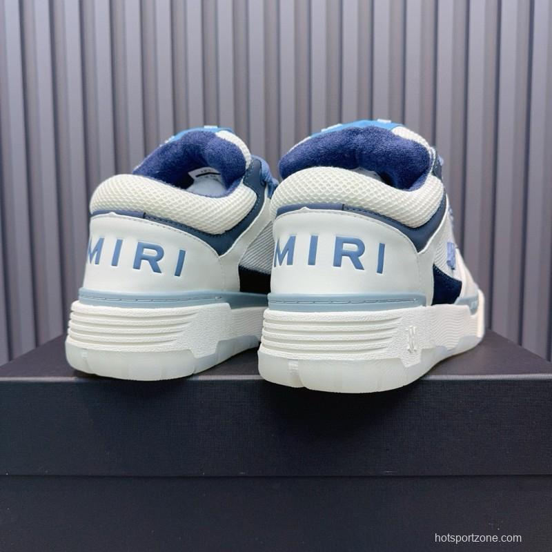 2024 Unisex Amiri Blue White Leather Sneakers MJ00360