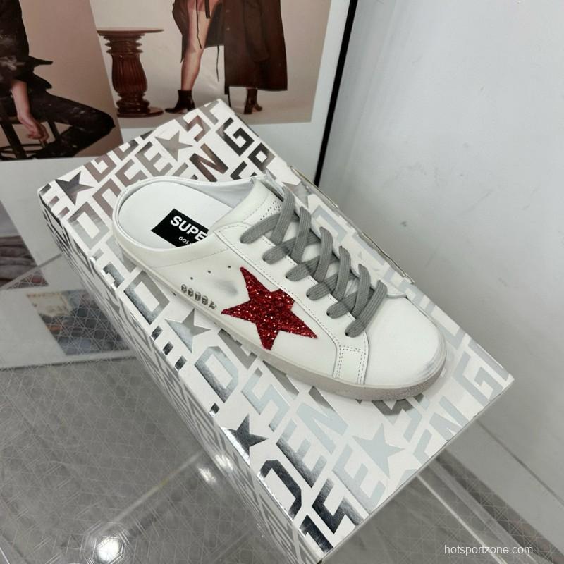 2025 Women GGDB White Red Leather Sneakers