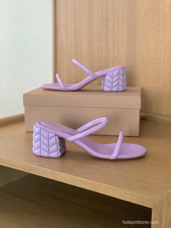 2025 Women Gianvito Rossi Purple Leather Slippers