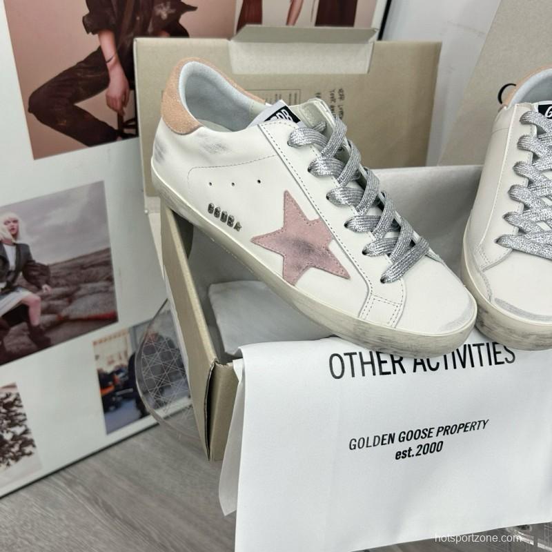 2025 Unisex GGDB White Pink Leather Sneakers