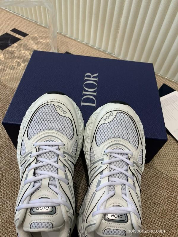 2024 Unisex Dior Beige Grey White Leather Mesh Sneakers MJ00400