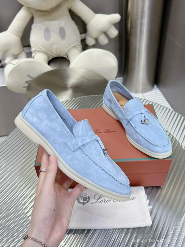 2024 Unisex Le Parmentier light blue suede Loafers MJ00270