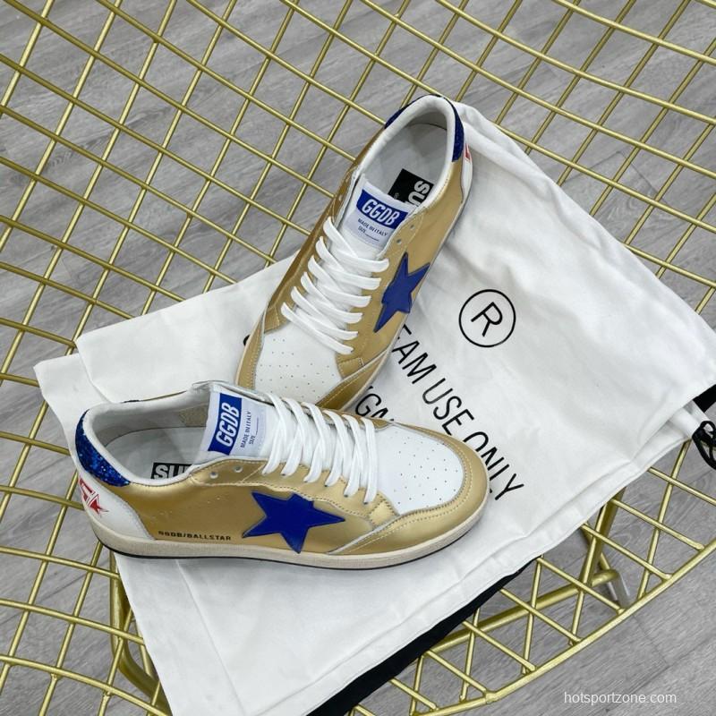 2024 Unisex GGDB Gold Blue White Leather Sneakers MJ00260