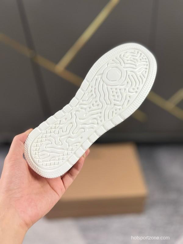 2024 Unisex Burberry Black White Leather Casual Shoes MJ00251