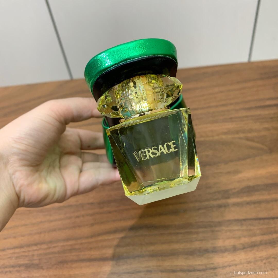 2025 Women VERSACE Green Leather Slippers