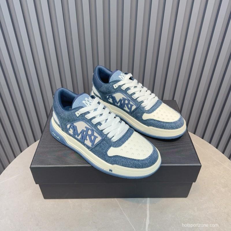 2025 Unisex Amiri Blue White Leather Sneakers MJ00360