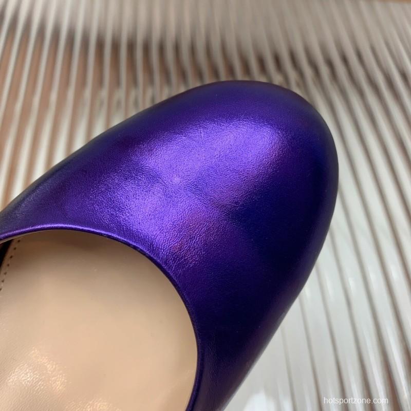 2025 Women Gianvito Rossi Purple Patent Leather High Heel Sandals