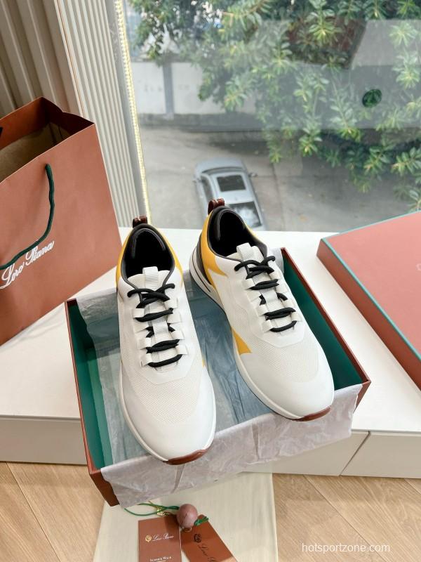 2024 Unisex Le Parmentier White Yellow Black Knit Sneakers Top Version MJ00340