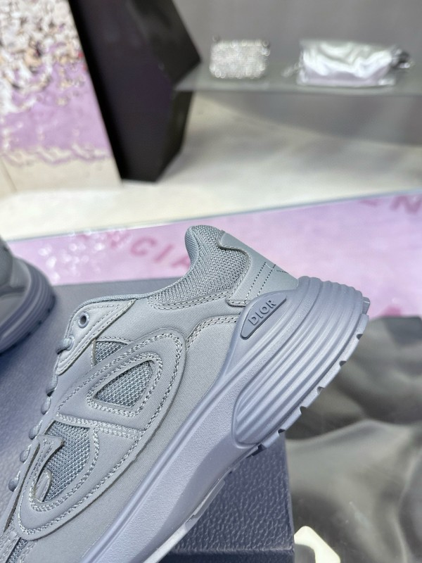 2024 Unisex Dior Stone Island Grey Mesh Tech Fabric B30 Sneakers MJ00330