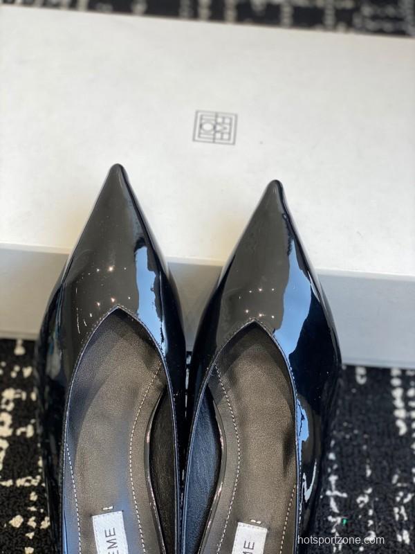 2025 Women Toteme Black Patent Leather Mule
