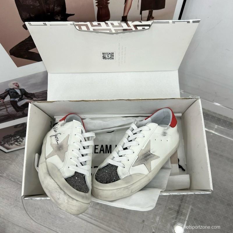 2025 Women GGDB White Red Leather Sneakers