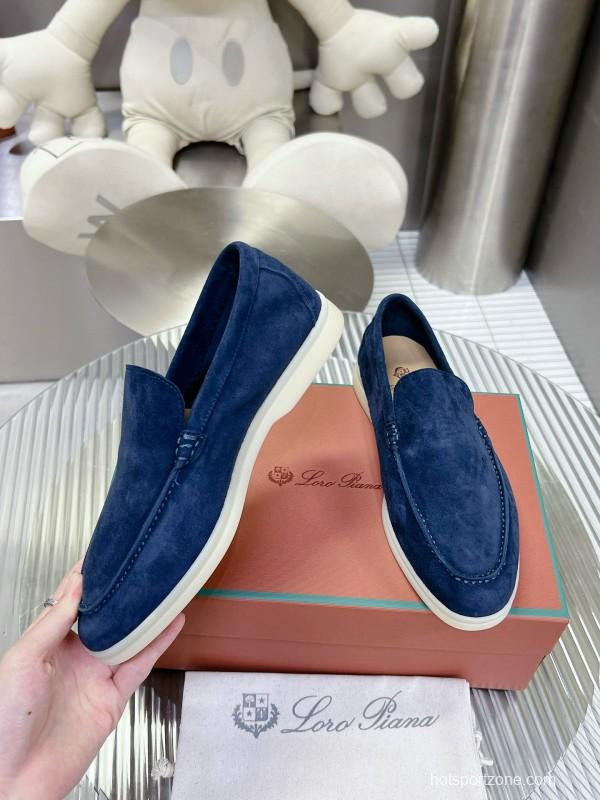 2024 Unisex Le Parmentier Blue Suede Loafers MJ00270