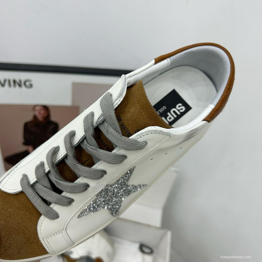 2025 Women GGDB White Silver Leather Sneakers