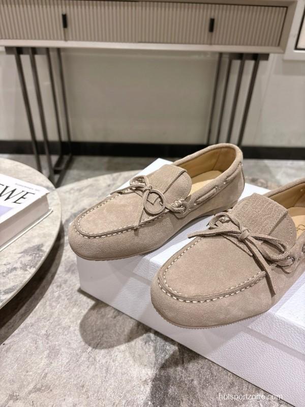 2025 Women Dior Beige Suede Loafers