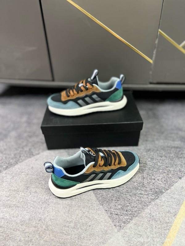 2024 Men Armani black brown blue green leather mesh sneakers MJ00230