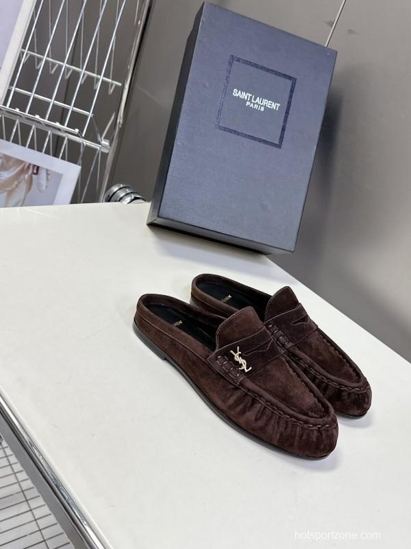 2025 Women Yves Saint Laurent Brown Suede Loafer