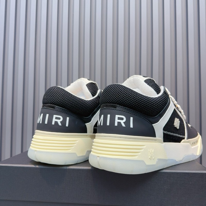 2024 Unisex Amiri Black White Leather Sneakers MJ00360