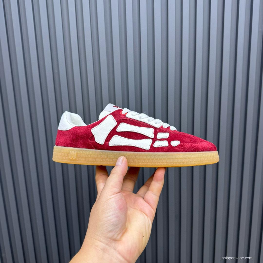 2024 Unisex Amiri Red White Suede Leather Sneakers MJ00300