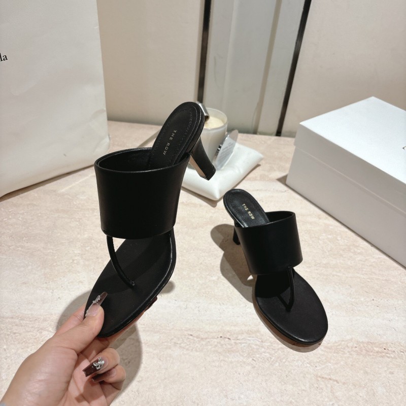 2025 Toteme Black Calf Leather Slippers KFY00280