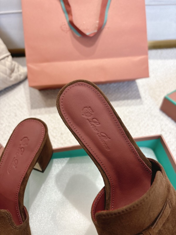 2025 Women LP Brown Suede Mules