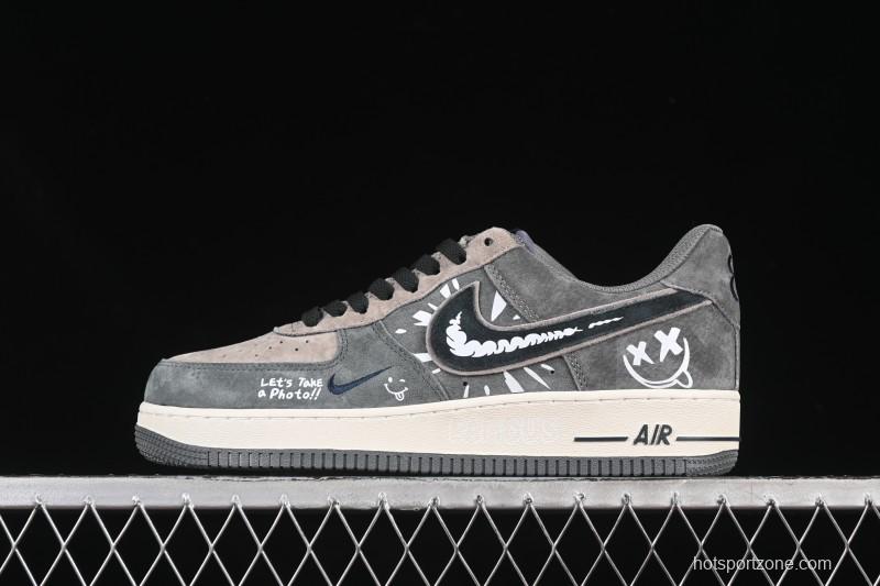 Nike Air Force 1'07 Low Grey Faced Prince Casual Sneakers - YD2452-808