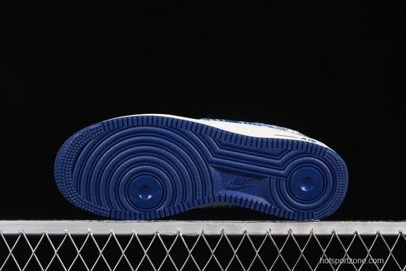 Nike Air Force 1 '07 Low LV Collaboration Gray Blue Denim Casual Sneakers - SC9207-540