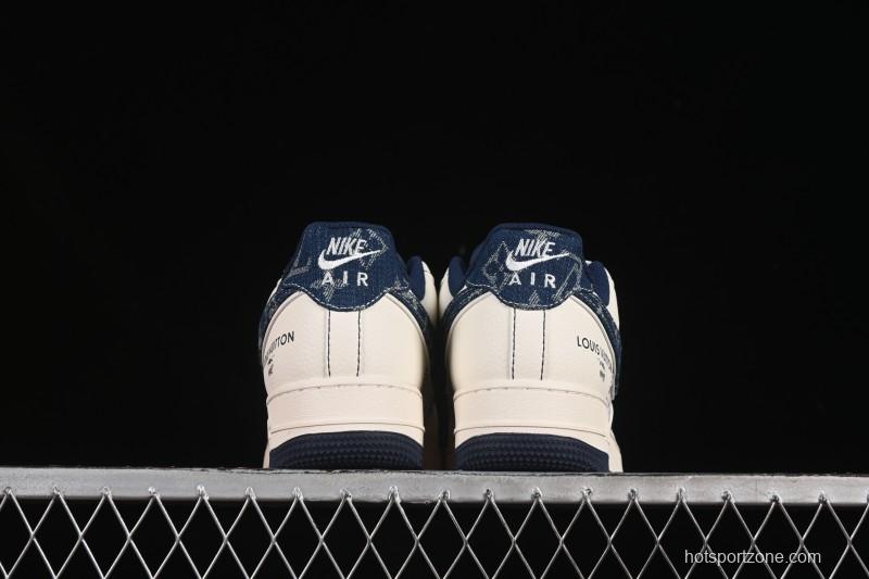 Nike Air Force 1 '07 Low LV Collaboration Dual-Tone Blue Denim Hook Low-Top Casual Sneakers - YX5066-342