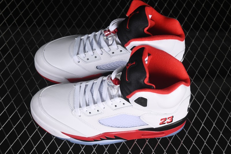 Nike Air Jordan 5 Retro Fire Red Black Tongue Basketball Shoes - HQ7978-101